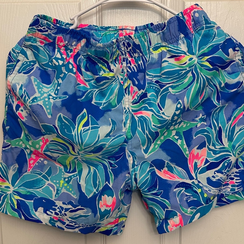 Lilly Pulitzer Boys Bathing Suit - XL (12-14) in Bennet Blue Celestial Seas